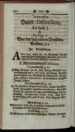 In der ersten Haupt- Distinction.