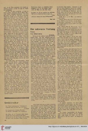 Der schwarze Vorhang, [5] : Roman