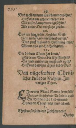 Von ungeferbter Christlicher Liebe des Nechsten.