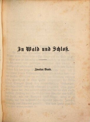 In Wald und Schloss : Novelle, 2. Band