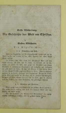 Erste Abtheilung. Die Geschichte der Welt vor Christus