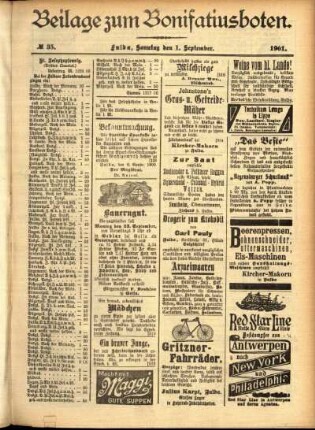 Zweite Ausgabe vom Sonntag, den 01. September 1901.