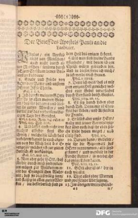 Der Brieff des Apostels Pauli an die Laodiceer.