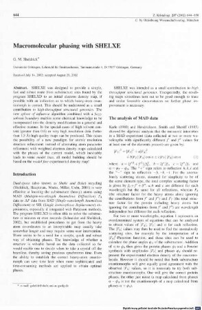 Macromolecular phasing with SHELXE