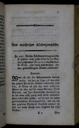 Von einjährigen Küchengewächsen.