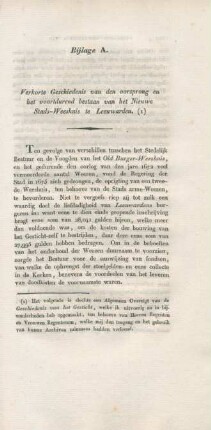 Bijlage A. Verkorte Geschiedenis van den oorsprong en het voortdurend bestaan van het Nieuwe Stads-Weeshuis te Leeuwarden. (1)