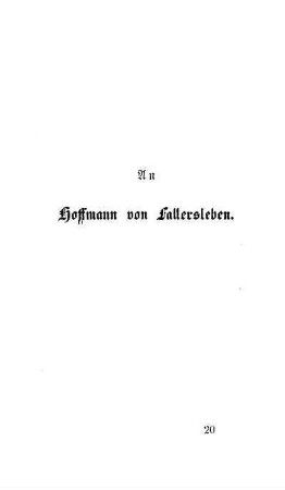 An Hoffmann von Fallersleben