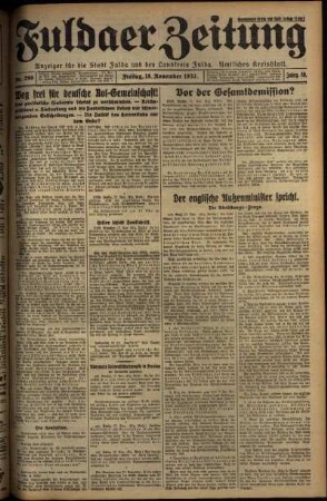 Ausgabe vom Freitag, den 18. November 1932.