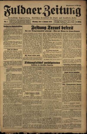 Ausgabe vom Montag, den 03. Januar 1938.