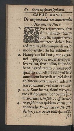 Caput XXVII. De acquirenda vel omittenda