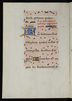 Sequentia in dedicatione ecclesiae (unvollständig, Schluss fehlt)