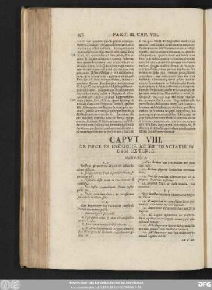 Caput VIII. De Pace Et Induciis, Ac De Tractatibus Cum Exteris.