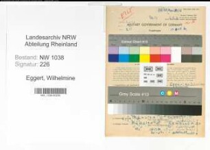 Entnazifizierung Wilhelmine Eggert , geb. 10.04.1894 (Sprachlehrerin)