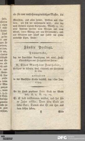 Fünfte Predigt.