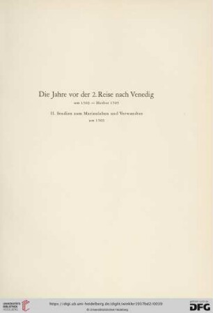 II. Studien zum Marienleben und Verwandtes um 1503 (Nr. 290 - 297)