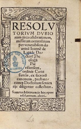 Resolutorium dubiorum circa celebrationem missarum occurentium ...