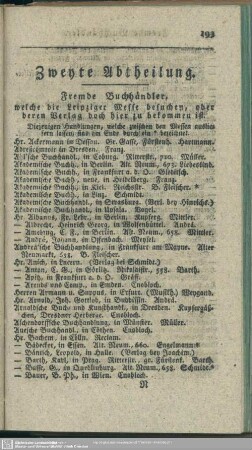 Fremden Buchhändler, welche die Leipziger Messen besuchen, …