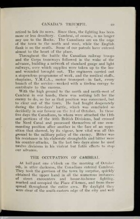 The occupation of Cambrai
