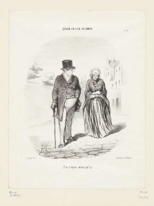J'la croyais mieux qu'ça ..., Blatt 9 der Folge "Quand on a du guignon“, in: "Le Charivari", Paris 1849