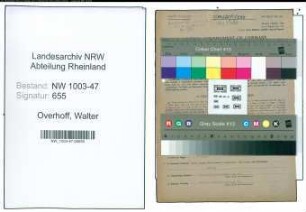 Entnazifizierung Walter Overhoff , geb. 06.06.1893 (Kaufmann)