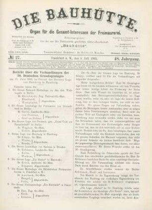 No. 27. Frankfurt a. M., den 8. Juli 1905. 48. Jahrgang.