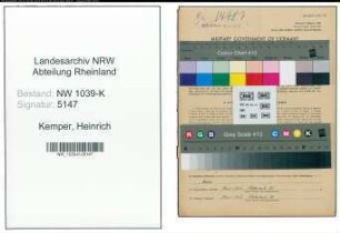 Entnazifizierung Heinrich Kemper , geb. 23.01.1911 (Angestellter)