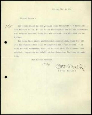 O. Walter an W. Wrede