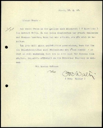 O. Walter an W. Wrede