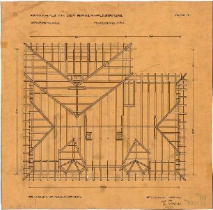 Fischer, Theodor; Stuttgart; Erlöserkirche - Sparrenlage (Grundriss)