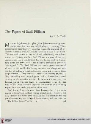 5: The papers of Basil Fillimer