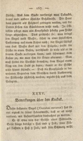 XXXV. Bemerkungen über den Kuckuk