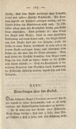 XXXV. Bemerkungen über den Kuckuk