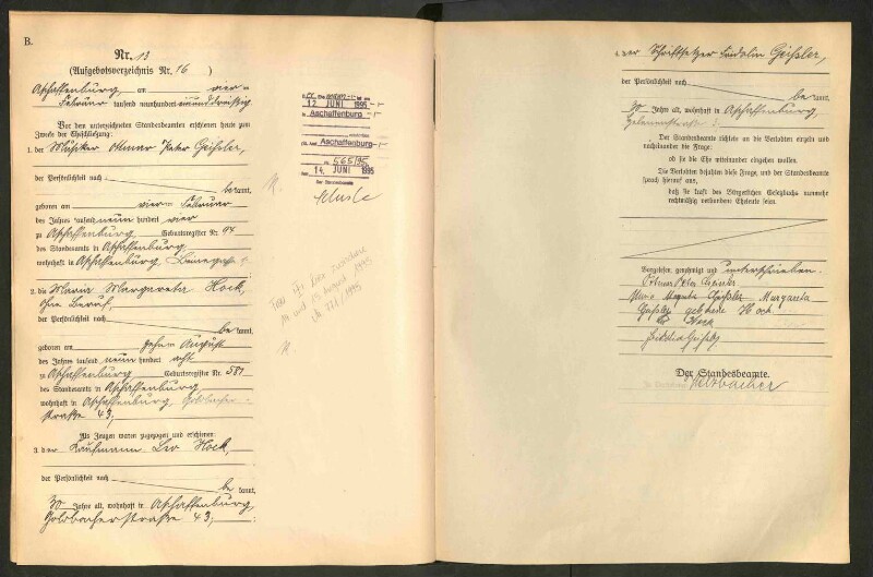 Standesamtsbuch der Stadt Aschaffenburg: Eheschließungen 252/1930 - 130/1931