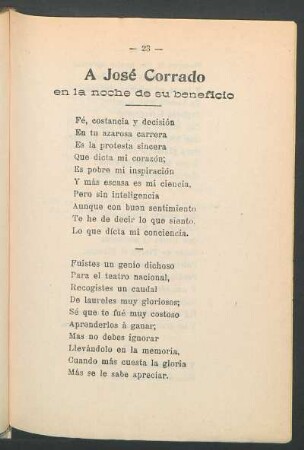A José Corrado en la noche de su beneficio