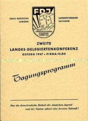 Programm 2. Landes-Delegiertenkonferenz der FDJ Sachsen