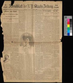 Abendblatt der N. Y. Staats-Zeitung, letzte Ausgabe, Jahrgang 68, No. 48, 25.02.1902
