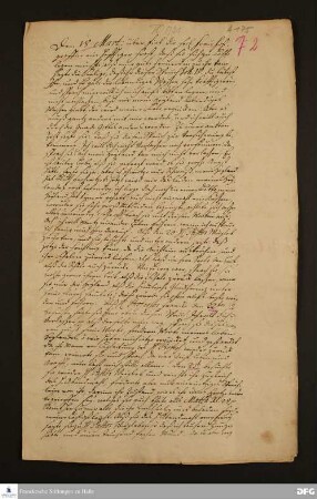 Auszug aus einem Brief von [Adolph Joachim Fossgraff] an [August Hermann Francke].