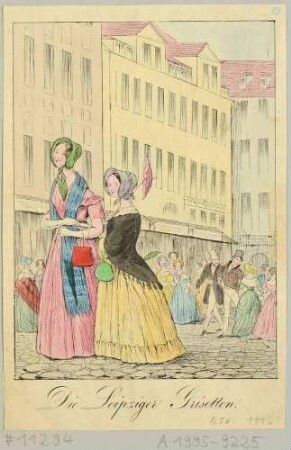 Leipziger Tracht - Spaziergang zweiter Leipziger Grisetten (alleinstehende junge Damen)