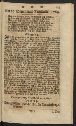 Am 26. Sonnt. nach Trinitatis. 1769