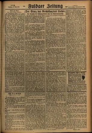 Zweite Ausgabe vom Samstag, den 15. Mai 1926.