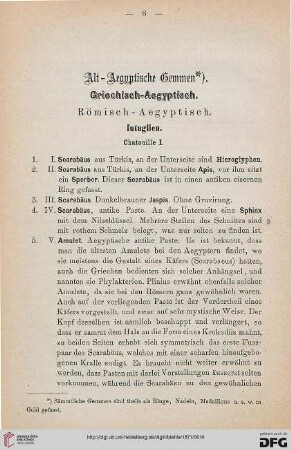 Alt-Aegyptische Gemmen