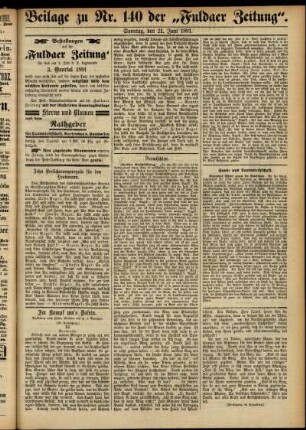 Zweite Ausgabe vom Sonntag, den 21. Juni 1891.