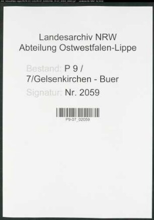 Sterberegister Standesamt Gelsenkirchen-Buer