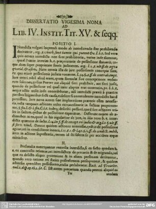 Dissertatio Vigesima Nona Ad Lib. IV. Instit. Tit. XV. & seqq.