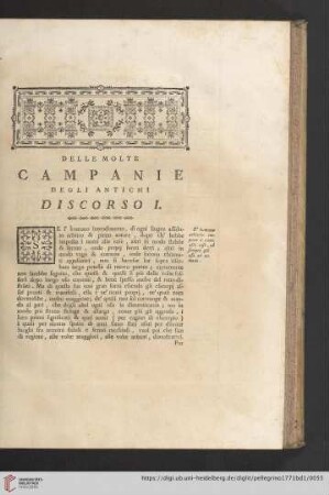 Delle molte Campanie degli antichi - Discorso I