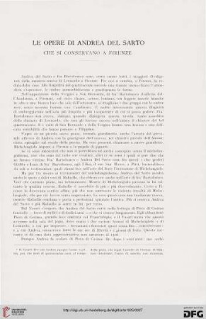 28: Le opere di Andrea del Sarto che si conservano a Firenze