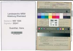 Entnazifizierung Hans Guenther , geb. 24.02.1892 (Schmied)