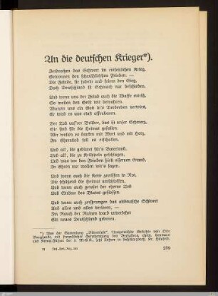 An die deutschen Krieger