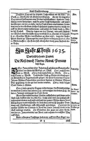 Das sechszehende Capitel. Die Reise durch Narva/ Reval/ Pernaw biß Riga.