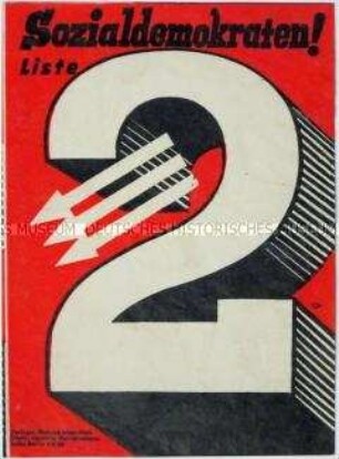 Handzettel mit Aufruf zur Wahl der Liste 2 (SPD) bei der Reichstagswahl 1932 (?)